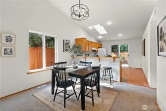Light floods into this room