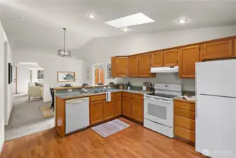 Enjoy counter space, plenty of cabinets and space to create