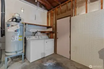 Laundry is located in the Garage.  There is also easy access to the backyard.