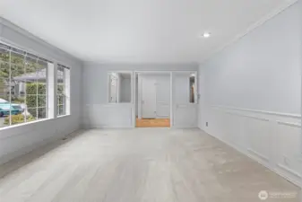 Looking to the entry from the front living area.