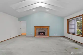 Gas fireplace. Priced to bring your paint palette and flooring budget !