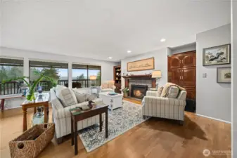 Spacious living room with a view