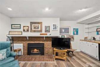 Cozy downstairs bonus room with a view