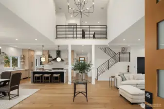 Grand two story entry foyer