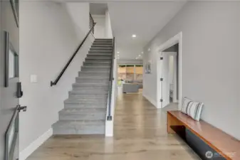 Better than new - owner put new upgraded flooring throughout main floor and custom paint, upgraded baseboard too.