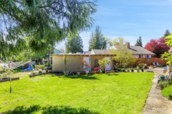 Great back yard with lot's of storage.  Owner currently using storage shed.