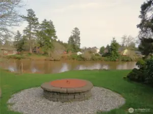 AT THE TOP OF THE HILL IS A LARGE FIREPIT!