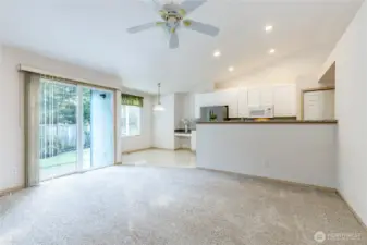 Open concept living room and kitchen