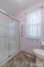 Large step-in shower in the primary bath
