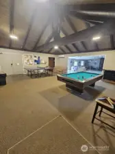 Pool table in the clubhouse