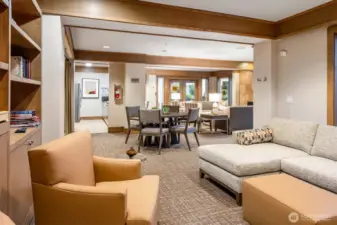 This common area lounge is great for entertaining on special days like Super Bowl Sunday.