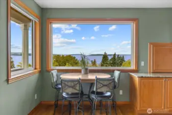 Dining Nook with a view of Mount Baker