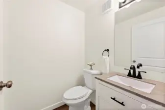 Main Floor Powder Room - 1.75 Baths Total! Stone Top Vanity, New Fixtures, Toilets, Trim, & Doors!