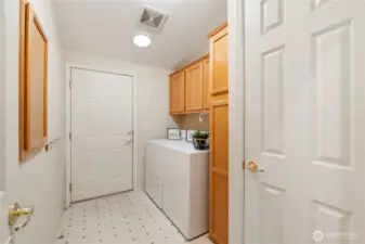 utility room right off of garage