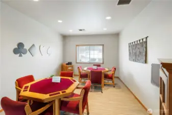 card room and poker tables within the community center