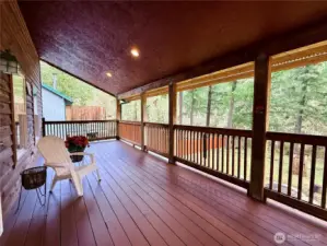 Covered back deck big enough for entertaining.