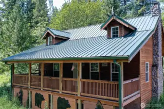 (2023) aerial view of the back-side of the home.