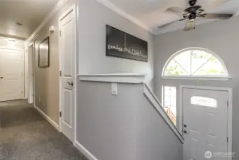 Fan over the entrance and hallway