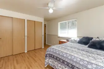 Primary bedroom with large closets