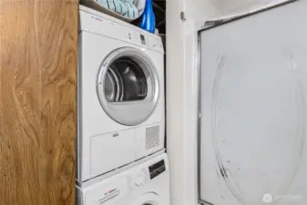 Bosch stackable washer and dryer.