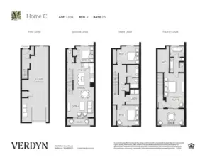 4 BR C plan. Provided for general reference. Details may vary.