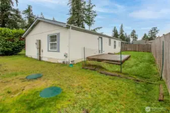 Side view of back of home