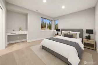 3rd bedroom with walk-in closet and built-in cabinets