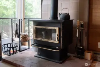 Stunning wood-burning fireplace