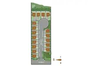Community Site Map: Thoughtfully planned Foxmoore neighborhood with landscaped open space and a private cul-de-sac design. Conveniently located near Canyon Park amenities and I-405 access, this enclave of 18 homes blends community living with everyday convenience.    All photos, renderings, site maps, and floorplans are for visualization purposes only. Plans, colors, building orientation, finishes, home outlook, and other details can and WILL vary.