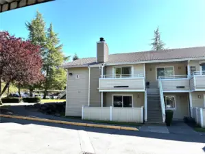 Ground floor corner unit with no steps and has fenced patio with storage.