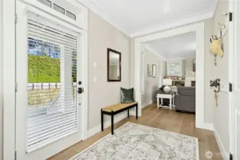 The large front entry provides an inviting space to welcome guests and make them feel right at home.