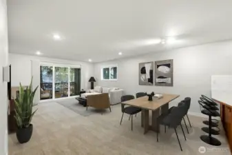 Dedicated dining space that connects seamlessly to kitchen and living areas.  [Virtually staged photo]