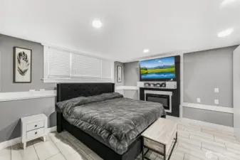 To help judge room size, this is a king-sized bed.