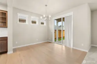 Dining room with door to patio