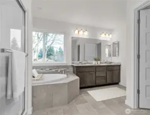 Virtually staged Primary bath