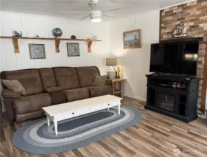 Furniture is included in this charming abode.