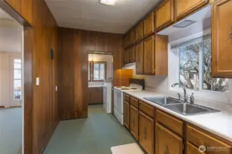Kitchen looking into Laundry Room.