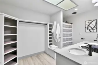 Primary bathroom and closet