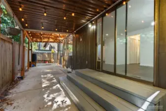 Covered back patio area