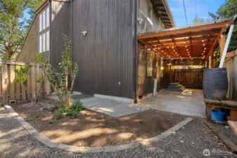 Terrace area in backyard