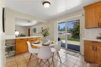 This eat-in kitchen offers some additional storage with the island bar, and would be a great place to have your morning coffee or pay those dreaded bills.