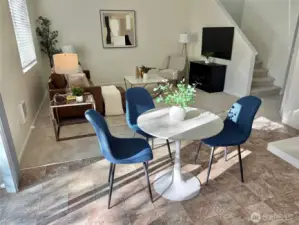 View from kitchen towards living/ dining area
