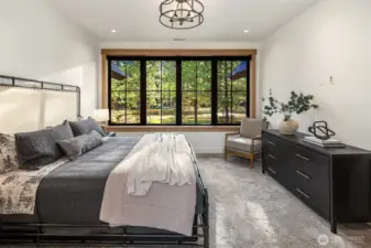 middle bedroom with views of paint brush lake