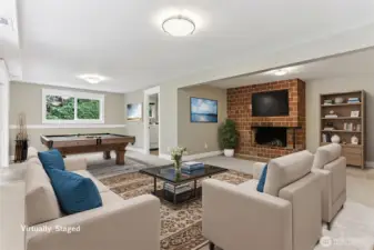 Lower Family/Rec Room (Virtually  Staged)