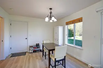 Just off the kitchen, this charming dining nook is the perfect spot for everyday meals, morning coffee, or intimate dinners. Natural light and a cozy layout make it a space you’ll love gathering in.