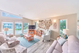 Bright and welcoming living room—perfect for gathering after a day at the beach.