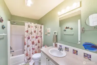 Full downstairs bathroom for convenience when hosting family and friends.