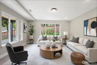 Living room virtual staged