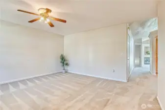 Front living room looking towards hall and 2nd living room