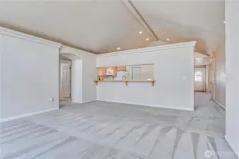 Living room looking towards kitchen